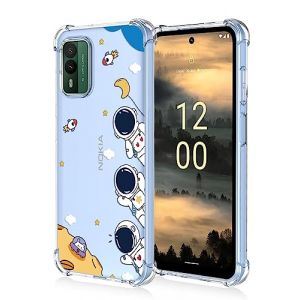 RankOne Coque de T&eacute;l&eacute;phone Convient pour Nokia XR21 / Nokia XR21 Limited Edition (6.49" inches) Transparent TPU Silicone Color Drawing Pattern Case - Astronaute 1 (Rankone, neuf)