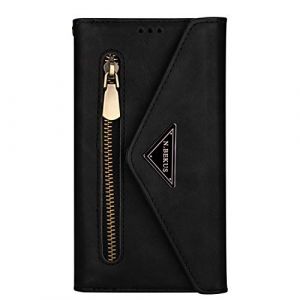 Shinyzone Coque pour Huawei P30 Lite avec Cordon Tour de Cou,Housse &Eacute;tui &agrave; Rabat Portefeuille Cuir en Fermeture &eacute;clair avec [8 Porte Cartes] Pochette Dragonne Lani&egrave;re,Noir (Shinyzone, neuf)