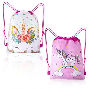 AYNKH Lot de 2 sacs à dos licorne pour enfants, léger, rose, étanche, sac de dessin animé pour piscine, école, camping, voyage en plein air, rose, Taille Unique (AYNKH., neuf)