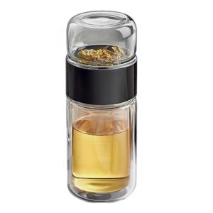 Tasse &agrave; th&eacute; avec infuseur th&eacute; en verre isol&eacute; &agrave; double couche, bouteille s&eacute;parant l'eau pour hommes, maison et voyage (kerans, neuf)