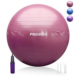 PROIRON Balles d'exercices Fitness Tr&egrave;s &eacute;pais avec mouvements de Yoga, 55CM 65CM 75CM Swiss Ball, Ballon de Gym avec Pompe Rapide, Anti-&eacute;clatement et Anti-d&eacute;rapant Yoga Ball, Bleu Violet Rose (Regent Fitness, neuf)
