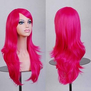 GJBXP 70 cm Pas Cher Longue Perruque Ondulée Synthétique Cheveux Blanc Noir Rouge Pourpre Vert Bleu Blond Anime Perruques Cosplay Pour Halloween Costume Party 09 (good stuff A, neuf)