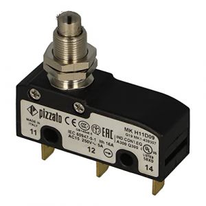 MK H11D09 | MKH11D09 | PIZZATO STANDARD MICROSWITCH WITH PLUNGER ACTUATOR. M10 THREADED COLLAR 1 C/O CONTACT & 0.250" FAST (Kempston Controls FR, neuf)