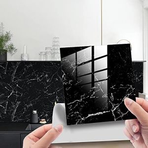 HORIWE Carrelage mural marbr&eacute; 15x15cm 20 Pcs PVC Carrelage autocollant Papier peint imperm&eacute;able Stickers muraux pour cuisine, armoire, meuble, tabletop (HODOR OUTDOOR, neuf)