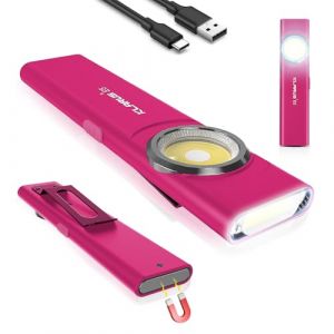 klarus Lampe de travail COB rechargeable USB C,mini lampe de poche plate EDC de 600 lumens avec base magnétique et clip à boucle,Convient pour l'entretien, le camping, la randonnée, les urgences (Klarus® EU Store, neuf)