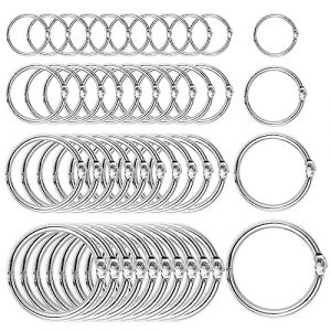 Vesaneae 120pcs Anneaux Reliure, 15/20/25/32mm Anneaux de Classeur, Anneaux de Livre en Métal, Cahier Reliure à Anneaux Argent, Anneaux Métalliques pour Documents Cahiers Clés et l'Album Porte-clés (stillchon, neuf)
