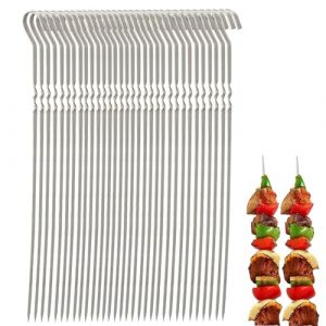 Aicerous® Lot de 30 Brochettes de Barbecue en Inox de 38cm, BBQ Brochettes, Kebab en Acier Inoxydable, adaptées aux Four suspendu et aux grilles de barbecue (Pour poêle suspendu) (Aicerous, neuf)