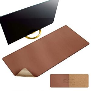 MAIDERN Tapis de bureau en cuir et liège,Tapis de souris 100x40cm, Sous-mains en cuir PU imperméable, Sous main bureau pour le bureau et la maison (Brun) … (Maidern Cork  Leather Direct, neuf)