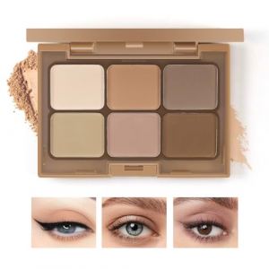 Boobeen 6 couleurs d'ombres à paupières nude, palette de maquillage d'ombres à paupières mates et scintillantes pour un maquillage des yeux neutres, fumés et bronzés (Boobeen, neuf)