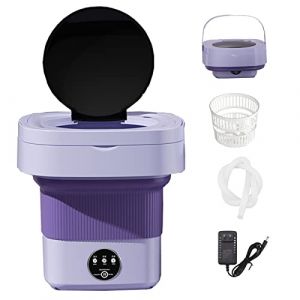 REALN Stérilisation Machine a Laver Portable avec Essoreuse, 6,5L Mini Machine à Laver Pliable Lave Linge Camping pour sous-vêtements, Vêtements de Bébé ou Petits Objets (Color : Purple) (XRRJFYH, neuf)
