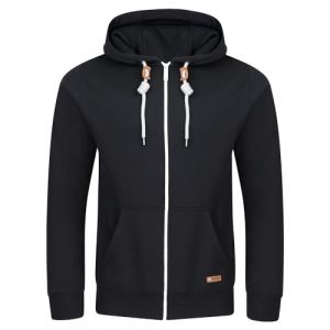 riverso RIVThilo Sweat-Shirt à Capuche pour Homme Sweat à Capuche zippé Basic Uniforme Coton Gris Marron Vert Rouge Bleu Noir S M L XL 2XL 3XL 4XL 5XL - Noir - Large (Jeans-direct, neuf)