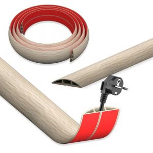 DIKARYA Goulotte &agrave; c&acirc;bles grain de bois autocollante, 6CM x 1M Flexible Petite goulotte &agrave; c&acirc;bles sol ext&eacute;rieur pont de c&acirc;bles flexible couverture de c&acirc;bles conduit facile &agrave; couper montage pour c&acirc;bles (DIKARIYA EU, neuf)