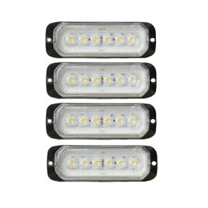 4 Feux de Gabarit avec Mode Flash de P&eacute;n&eacute;tration LED 12V-24V Blanc feu de Position Avant + Clignotant Stroboscopique &Eacute;clairage d'Urgence pour Camion Poids Lourds Utilitaire V&eacute;hicule Industriel (JJ AUTOBITS, neuf)