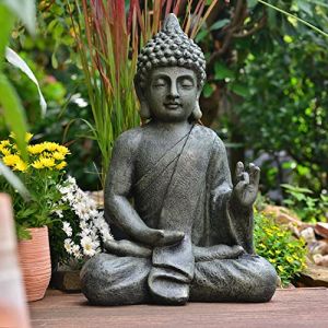 INtrenDU Bouddha Statuette Chinois 52cm décoration pour intérieur extérieur Jardin Zen (le petit cadeau, neuf)