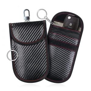 Etui Anti RFID Cl&eacute; Voiture, 2 pcs Pochette Voiture Protection Clef, Pochettes Blocage Signal RFID pour Cl&eacute; Voiture, Faraday Pouch Bag avec Porte-cl&eacute;s, Pochette Blocage de Signal Faraday (JackieCHEN, neuf)