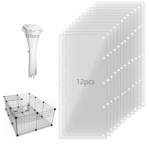 PEFAVPRO Lot de 12 Doublures de bord de la cage pour animaux, 35 x 15cm, Doublures de protection pour cage de petit animal avec 120 attaches pour lapin, cochon d'Inde, hamster et autres petits animaux (LIYUNDirect-EU, neuf)