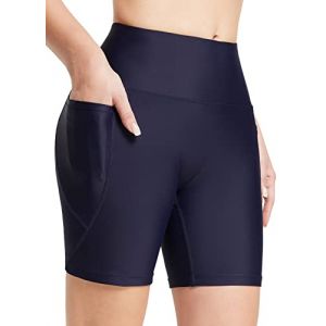 BALEAF Swim Shorts Femmes 15cm Taille Haute Tankini Shorts Ventre-Contrôle Maillots de Bain Maillots de Bain Bas Bleu Marine M (Buyvison Sports Gears, neuf)