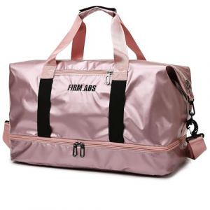 LEcylankEr Sac de Voyage Grand avec Compartiment à Chaussures, Sac de Sport Imperméable pour Hommes et Femmes, Gym Bag Élégant avec Compartiment Humide (Rose) (Timertick, neuf)