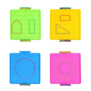 Vaguelly 12 Pièces Panneau Perforé Panneau Perforé Géoplans d'apprentissage De La Géométrie Géoplan Créatif Forme Géométrique Outils d'apprentissage Forme Géométrique Jouets (Bustling Xin, neuf)