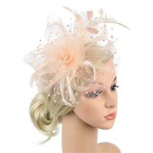 Bandeau Femme Rétro Plume - Fleur Pince à Cheveux Bibi Bibi Cocktail Mariage Fête Headwear (Youyijiabaihuo, neuf)