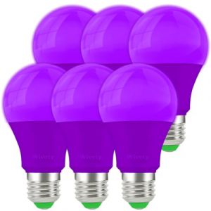 Wivety Ampoule LED Violet 9W E27 Ampoule de couleur pour Mariage Halloween Fête De Noël Bar Ambiance Décor (Paquet de 6) (KasonGreat, neuf)