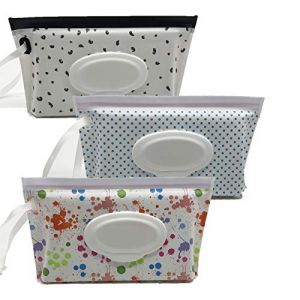 ULVBABI Lot de 3 distributeurs portables de pochette pour lingettes humides, porte-couches réutilisables pour bébé, distributeur d'embrayage de voyage personnel rechargeable | Garde les lingettes (EJourney, neuf)