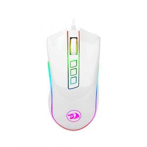 Redragon M711W Cobra White Souris Gaming Blanche, capteur Optique Pixart P3325 de 10.000 DPI, éclairage RGB, mémoire intégrée, interrupteurs 20 Mill clics - PC Windows Compatible (Electropolis_Online, neuf)