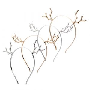 FRCOLOR 4 Pièces bandeau en bois de cerf decoration fete décoration fete cerceau de cheveux de Noël bande de cheveux en bois de cerf cerceau de cheveux en bois de cerf casque de noël (Laners, neuf)