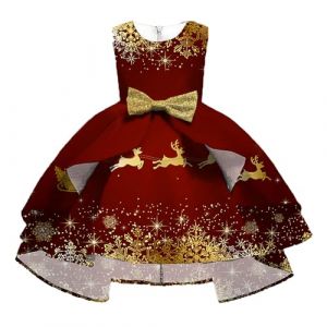 Générique Robe bébé Fille Noël, BéBéS Filles NoëL Tutu Jolie Robe à Manches Longues Tenues Jupe De pour Enfants Tenue De Noel Fille Costume BéBé Noel | VêTements Chaud (CQkejiGS, neuf)