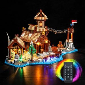 Kit d'&eacute;clairage LED avec t&eacute;l&eacute;commande pour Lego Viking Village 21343 (pas Lego), jouet cr&eacute;atif (BrickBling Lighting, neuf)
