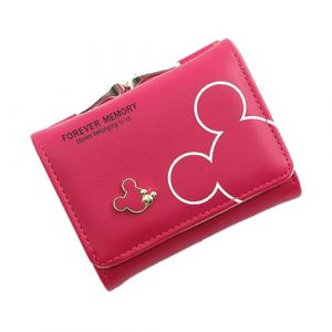 YINGLUOEU Portefeuille Femme Porte Monnaie Portefeuille Petit en Cuir PU avec 7 Emplacements Carte pour Billets Monnaie Cadeaux Filles, Gris (Rose Rouge) (YINGLUOEU, neuf)