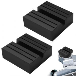 2 Pièces 75x75x25 mm Tampon Carré Bloc de Cric en Caoutchouc avec Rainure Carrées Universel Support de Cric Jack Pad Bloc Automobile Hydraulique Cale Caoutchouc Tampon pour Cric de Voiture (YYBYEU, neuf)