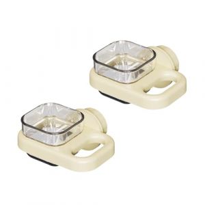 Mangeoire &agrave; Oiseaux, 2 pi&egrave;ces Plastique Nourriture pour Oiseaux Bol &agrave; Eau Coupes Accessoires pour Cage pour Perroquets, Conure, Perruche, Cacatua (Blanc) (septillar, neuf)