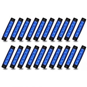 Biqing 20Pcs Feux de Gabarit Latéraux LED,24V Feux Latéraux Eclairage LED Arrière Avant Indicateur de Position en Lumière Imperméable pour Camion Remorque Camion Bus Bateau (bleu) (YuanGu, neuf)