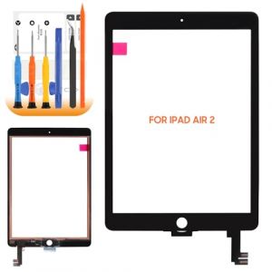 AGCUT Ecran Tactile pour iPad Air 2 Touch Screen pour iPad Air 2nd G&eacute;n&eacute;ration A1566 A1567 9,7 Pouces Digitalizer Num&eacute;riseur Panneau avec R&eacute;paration Kit, Pas Ecran LCD (Noir) (Greentrace, neuf)