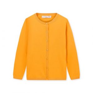 Pull pour Fille Gilet à Boutons Cardigan Léger Uniforme Scolaire Manteau Casual Mignon, Moutarde 160 (CUNYI Fashion, neuf)