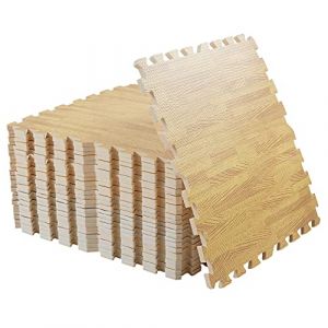 LUVODI Dalle Mousse 60x60 Bois, Tapis de Sol Mousse Puzzle Anti Bruit pour Garage Salon Chambre Salle de Sport - 12PCS 240 x 180cm (Luvodi, neuf)