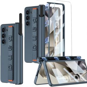 SOUTEM Coque pour Samsung Galaxy Z Fold 6 avec Dragonne et Protection D'écran et Fente pour Stylet S, Housse de Protection à Charnière Magnétique Antichoc Anti-Rayures pour Z Fold 6(sans Pen),Vert (duomingkj, neuf)