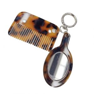 Porte-clés à la mode multifonctionnel léopard peigne porte-clés pour soins capillaires élégants porte-clés créatif porte-clés sac pendentif accessoire (GuangZhouBaoQiKeJiYouXianGongSi, neuf)