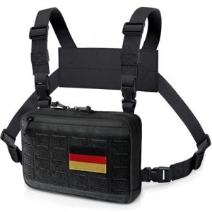 WYNEX Sac de Poitrine pour Homme Sacoche Tactique de Torse Militaire Pochette Pectorale Sac Antivol de Thorax pour Course Cyclisme Chasse Randonnée Utilisation Quotidienne | Bretelle Réglable (Wynex-EU, neuf)