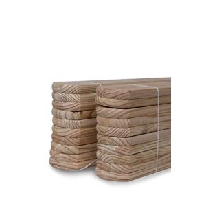 Lot de 15 lattes de cl&ocirc;ture en m&eacute;l&egrave;ze de Sib&eacute;rie - 2 x 9 x 160 cm - Motif A (Wooden-fencing, neuf)
