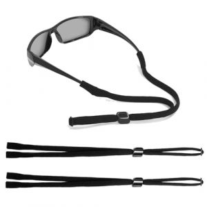 JEYORZY 2 pcs Sangles de Lunettes de Sport, Cordon De Retenue Pour Cordon De Lunettes, Cordon de Lunettes de Soleil de Sport R&eacute;glable, Cordon de Lunettes Antid&eacute;rapant, Pour Lunettes De Soleil (Noir) (Wacicy EU, neuf)