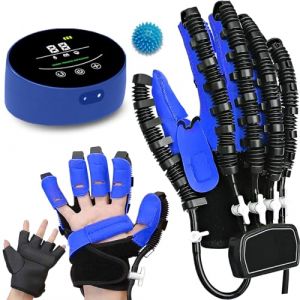 XNKLPY Gant De Robot Rééducation Main, Exerciseur de Doigt pour Hémiplégique Main, pour Blessure à Main, Trouble de La Flexion et de L'Etirement(A:Main Gauche B:Main Droite)(Size:B XL,Color:Bleu) (FKFKDF, neuf)