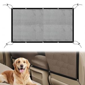 Omnikryp Filet Voiture pour Chien, 116 x 76cm Barri&egrave;re De Voiture pour Chien, Grille de S&eacute;paration Universelle avec Corde De R&eacute;glage Et Crochet, Convient pour SUV Et Petite (haotey, neuf)