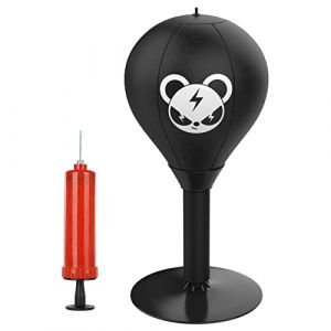 Punching Ball de Table de Bureau, Sac de Boxe de Bureau Autoportant, Ballon de Frappe Boxe Enfant Adultes, Sac de Frappe pour Bureau, Antistress Sac de Frappe Table avec Ventouse et Pompe &agrave; Air (Pomurom, neuf)