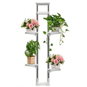 BAOYOUNI Étagère a Plantes Interieur 4 Niveaux Réglable Support Pot de Fleur Rebord de Fenêtre Télescopique en Métal Organisateur de Stockage Affichage, Hauteur Ajustable 92-160cm, Ivoire (Shanghai Baoyouni Industry Co., LTD., neuf)
