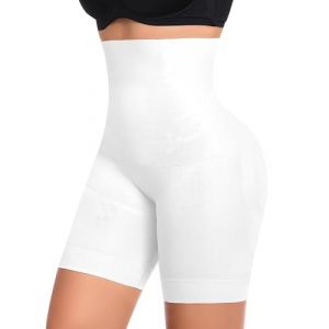 Culotte Gainante Femme Ventre Plat Invisible Taille Haute Short Gainant Panty Gainant Shorty Gaine Amincissante Culottes Sculptantes sans Couture Anti Frottement Cuisse Minceur Shapewear (Blanc,XXL) (YARRCO, neuf)