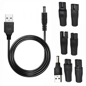 AQSQWQ Chargeur de Rasoir 5V, Câble d'alimentation USB 5 V compatible, 8 fiches USB multifonction, Câble d'Alimentation de Remplacement pour Une Variété Rasoirs/Purificateurs/Table Lampes (Chaipu, neuf)