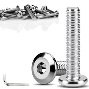 TXXATX 20 Pi&egrave;ces Vis M8x60 mm Vis M8 Tete Plate Boulons de Meubles Cylindrique &agrave; Empreinte Hexagonale Cylindriques Acier Zingu&eacute; avec Cl&eacute; Allen pour Lits Lits d'enfant Chaises V&eacute;hicules Automobiles (JiaFangTrading, neuf)