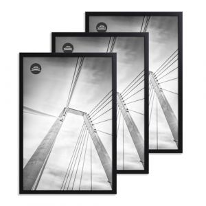lincoolart Lot de 3 cadres photo 40x60 cm en bois noir, cadres MDF avec verre acrylique incassable - Id&eacute;al pour les posters, photos et images (lincool, neuf)